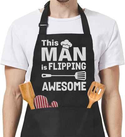 Delantal para hombre con bolsillos para cocina barbacoa
