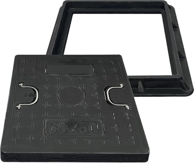 Cubierta tanque séptico 24x24pulg antiderrap asa negro