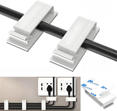 Clips adhesivos para cables escritorio 29uds blanco