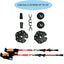 2 Bastones Senderismo Plegables Aluminio Fibra Carbono