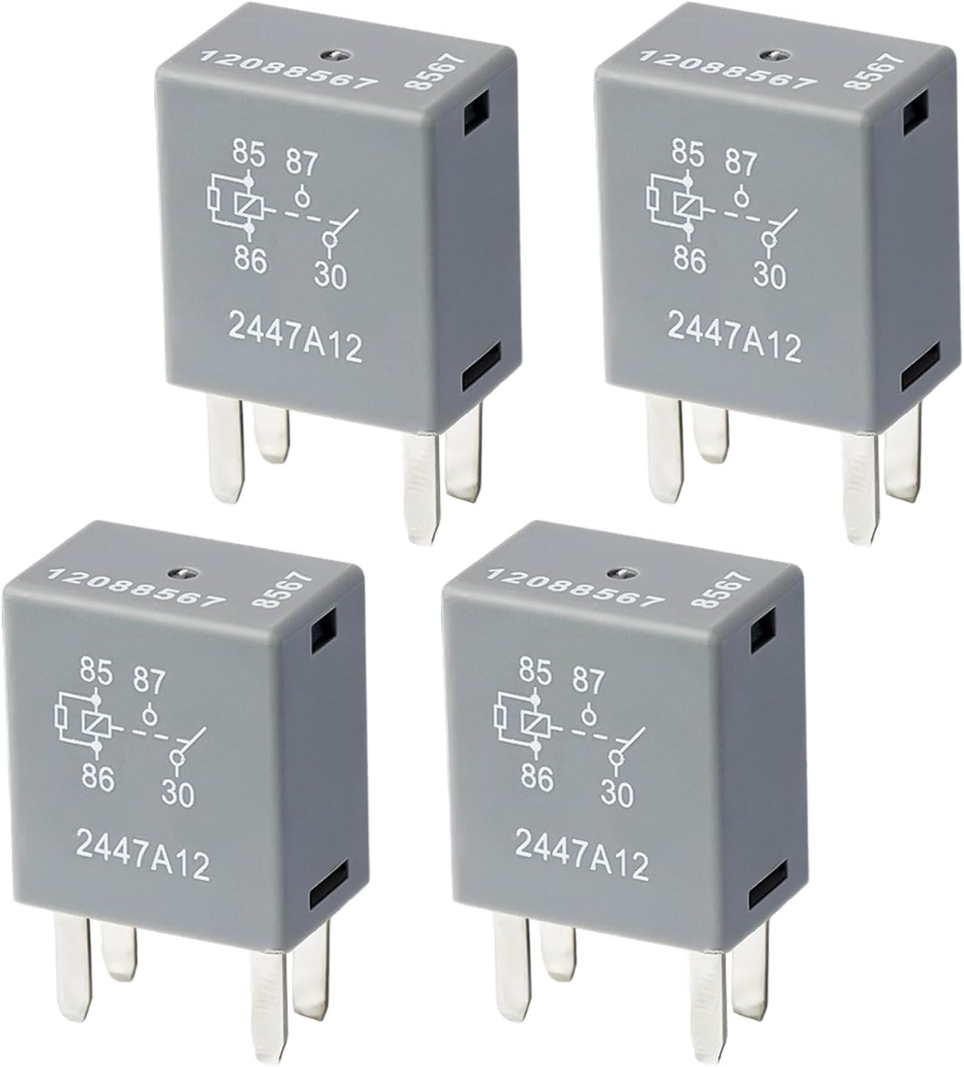 4 Pzas Relé Automotriz 12VDC 30A 4 Pines Comp Buick Chevy
