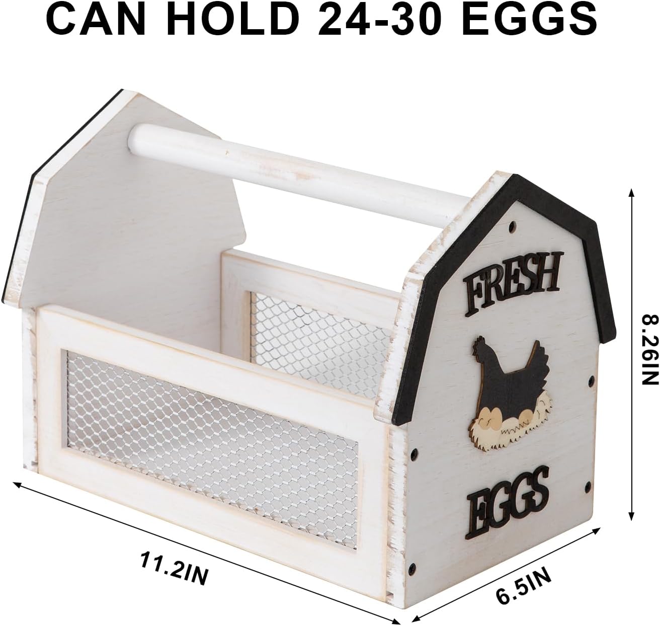 Cesta huevos madera para encimera grande