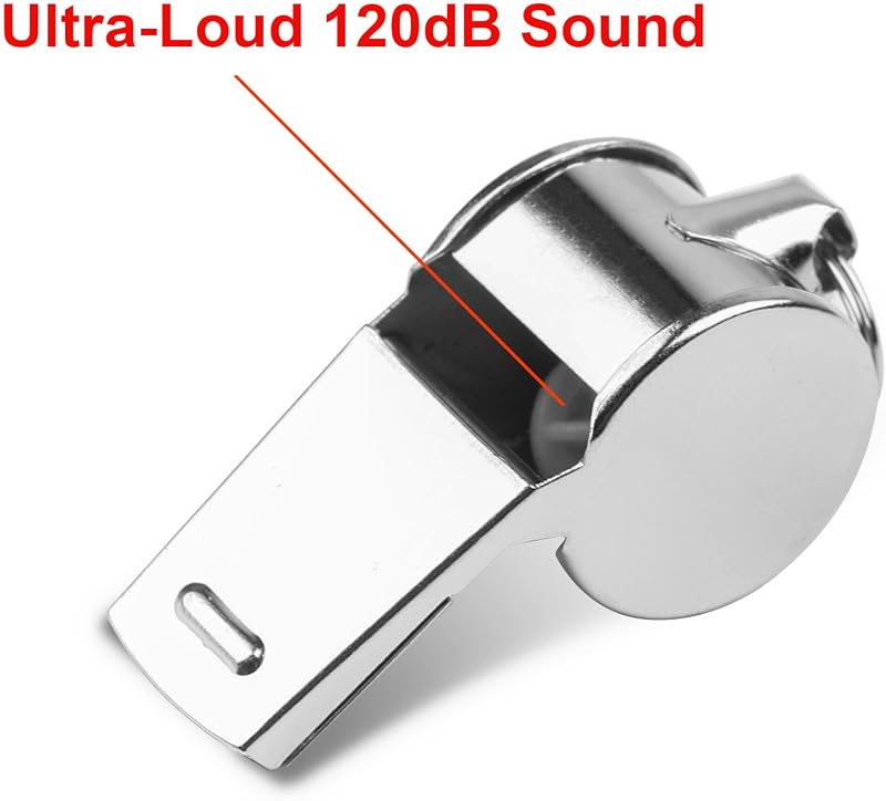 Pack 24 Silbatos Acero Inox Cordón Sonido Fuerte