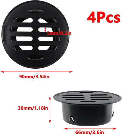 Cubierta drenaje piso acero inox 2.6pulg patio 4uds