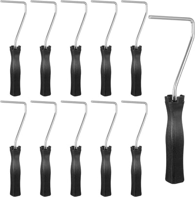 10 Pzas Mango Rodillo Pintura 4pulg Marco Metal Negro