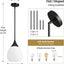 Lámpara colgante isla cocina negro mate globo vidrio 10pulg