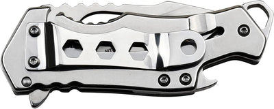 Cuchillo plegable táctico EDC acero hoja fibra