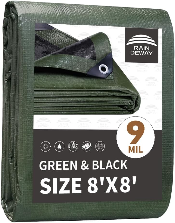 Lona impermeable 8x8ft 9mil ojales metal reforzado