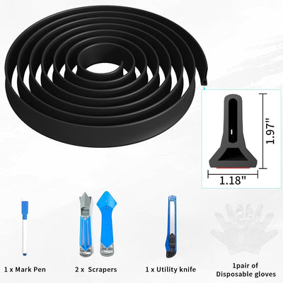 Barrera agua plegable 8 pies negro para ducha