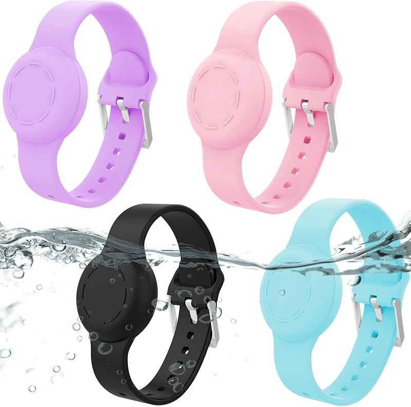 Pulsera Airtag silicona para niños ajustable pack 4