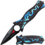 Cuchillo táctico plegable TF-707 negro sierra 4.5pulg