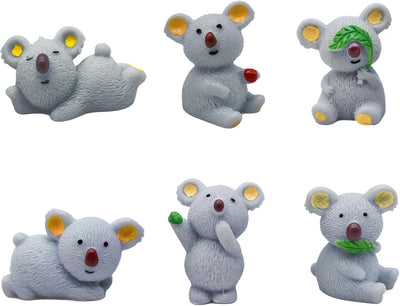 6 Figuras Koala Resina 1pulg Adornos Tartas Jardín Hadal