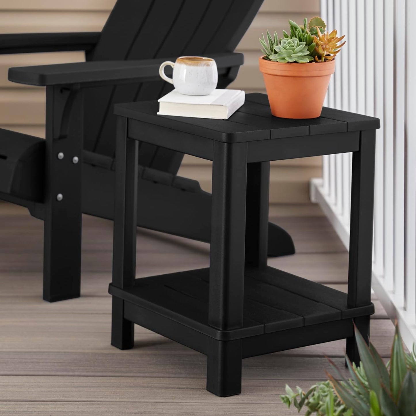 Mesa auxiliar Adirondack Deluxe Keter Negro