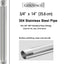 Tubo acero inox 3/4x14 comp 304 para tuberías 3/4 pulg 2 pzas