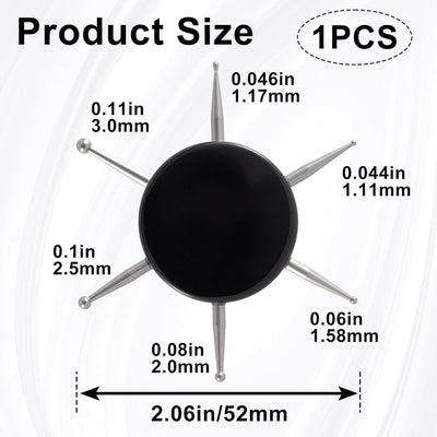 Herramienta punteado uñas 6en1 disco ergonómico negro