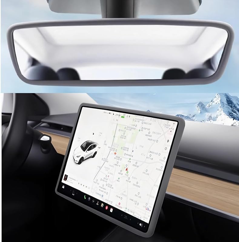 2 Pzas Protector Pantalla Silicona Retrovisor Tesla 15pulg