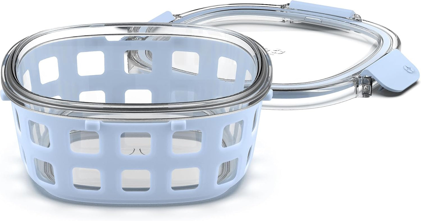 Recipiente vidrio 4 tazas con tapa sin BPA apto microondas