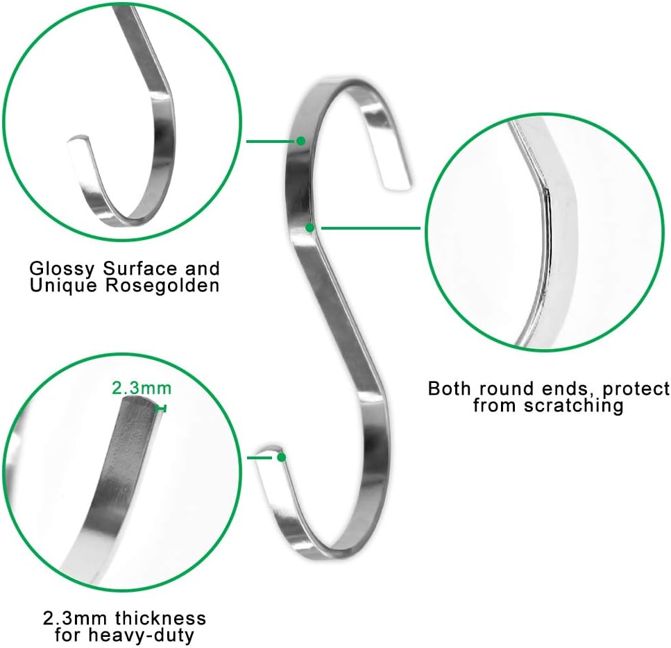10 Ganchos S Acero Inox 4" para Colgar Macetas y Ropa