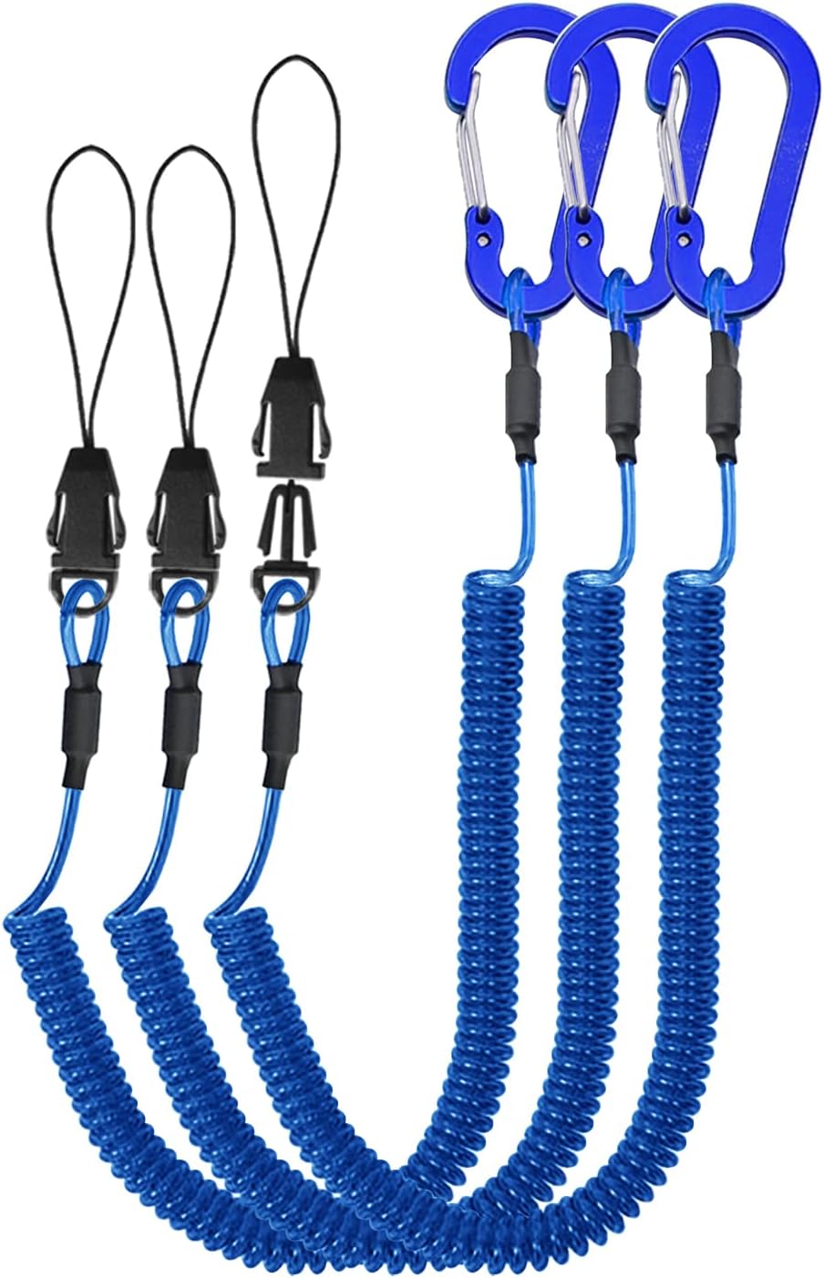 Cordones espiral mosquetón rápido pesca herramientas