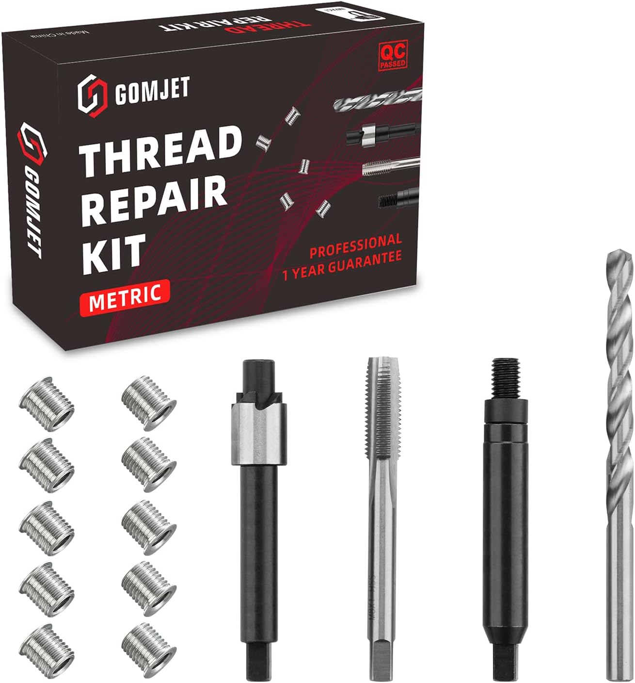 Kit reparación rosca métrica M6X1.0 acero inox 10 pzas