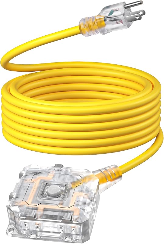 Cable extensión exterior 25ft 6 Tomas con interruptor