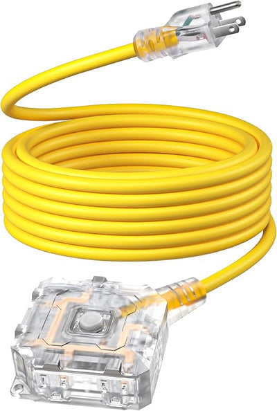 Cable extensión exterior 25ft 6 Tomas con interruptor