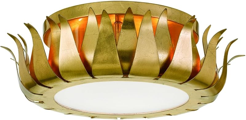Lámpara techo empotrada 3 luces color dorado