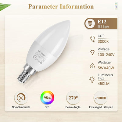 Bombilla LED candelabro 5W 3000K blanco cálido