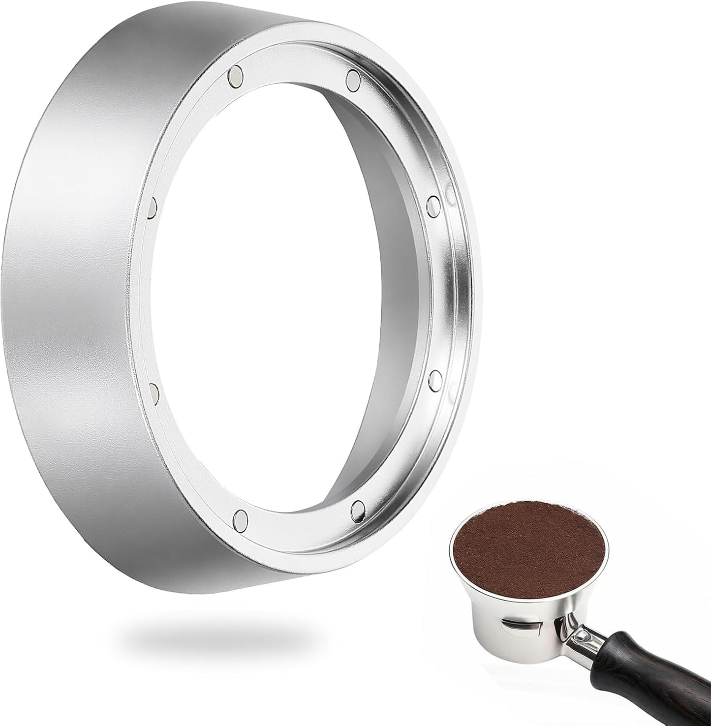 Embudo magnético aluminio 2.283pulg 8 imanes plateado