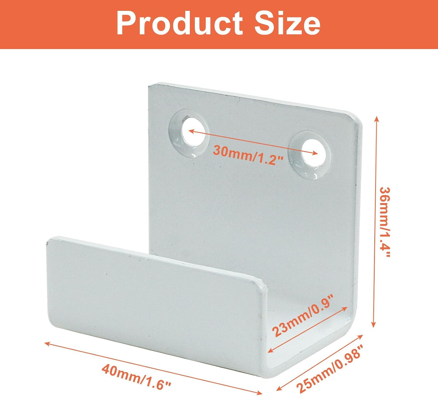 Soporte pared acero inox 10 pzas abrazadera J para espejos