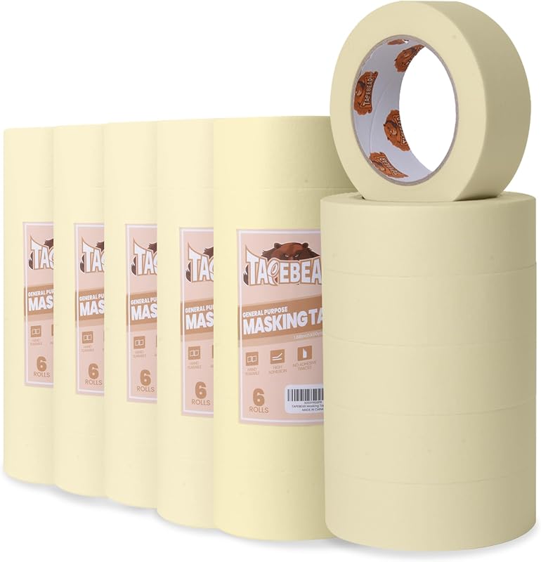 Cinta adhesiva beige y blanco 1.88" x 60yd 36 rollos