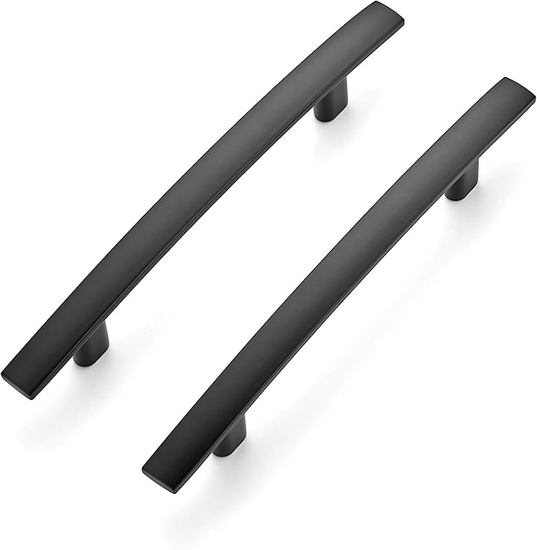 25 Tiradores Curvados 6" Negro Mate para Cajones Cocina