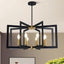 Candelabro moderno 27.6pulg negro dorado 8 luces comedor
