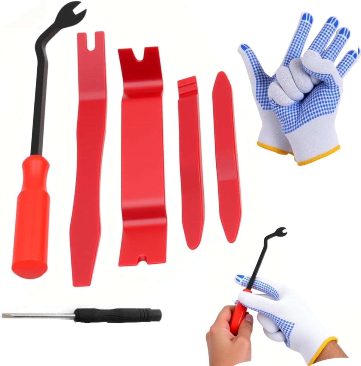 Kit herramientas elimina moldura y arañazos auto rojo