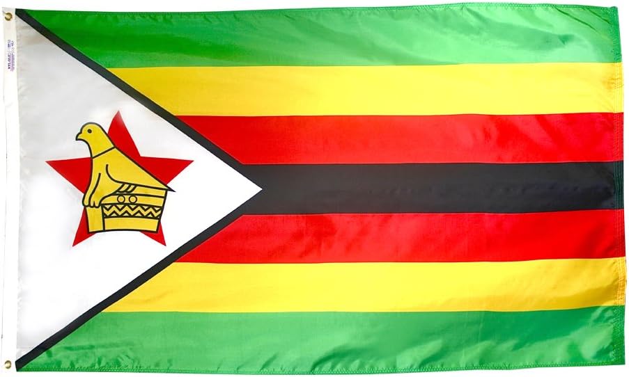 Bandera Zimbabwe 3x5ft multicolor fabricada EE.UU.
