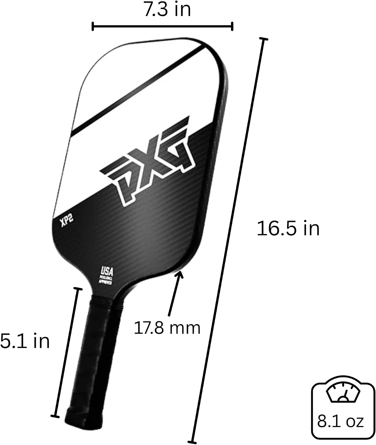 Paleta Pickleball Fibra Carbono Núcleo Nido Abeja Sin Bordes