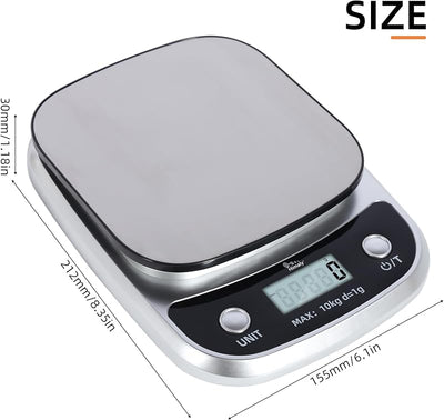 Báscula digital cocina 10kg pantalla lcd retroiluminada con tara