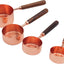 Juego tazas medidoras acero inox mango madera cocina