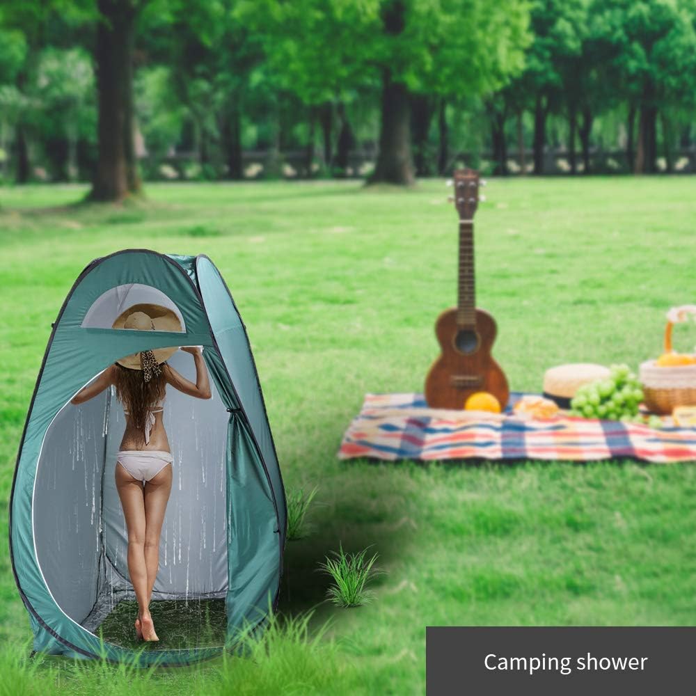 Tienda campaña portátil para acampar al aire libre verde