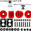 Monopatín longboard trucks ruedas 2.756pulg 7pulg gel rojo
