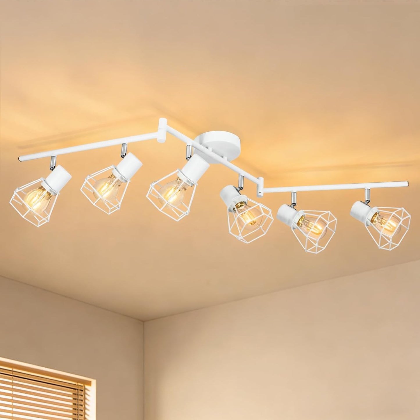 Iluminación pista 6 luces foco blanco para cocina dormitorio