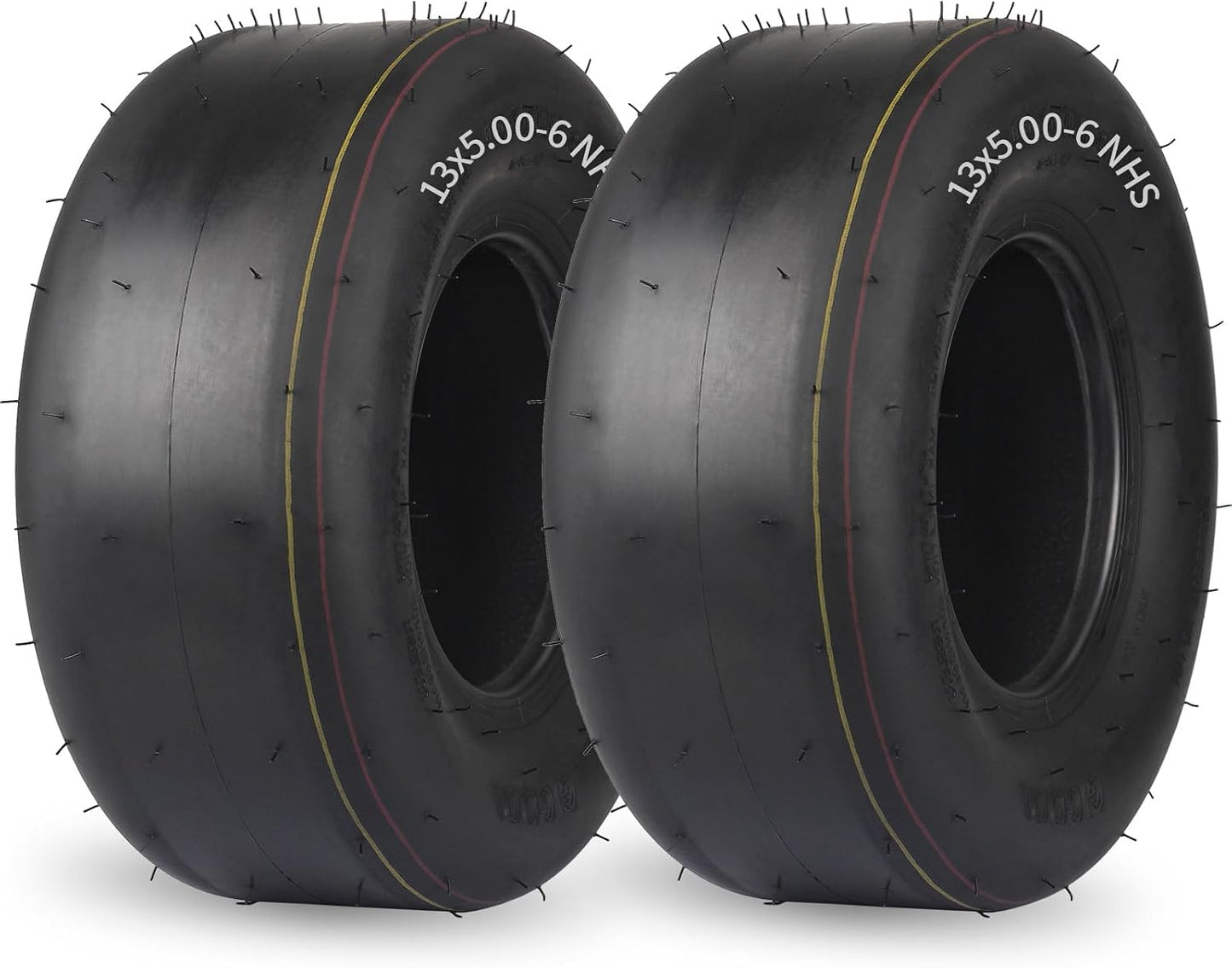 2 Neumáticos sin cámara 13x5-6 para cortacésped 4 capas