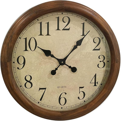 Reloj pared madera silencioso 24pulg sala estar