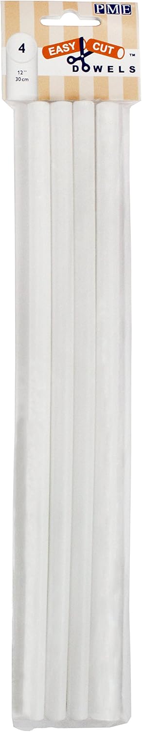 Set 4 clavijas 12pulg para decorar pasteles blanco