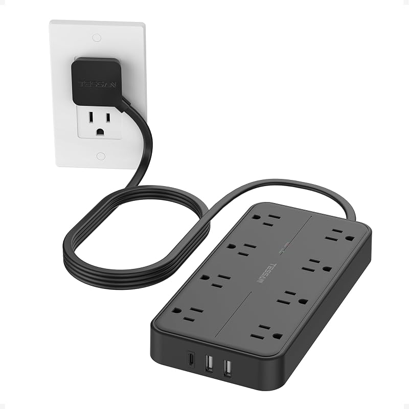 Regleta alimentación proteccion sobretensiones 5pies 3usb 8ca