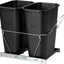 Basurero extraíble para cocina y reciclaje 20gal color negro