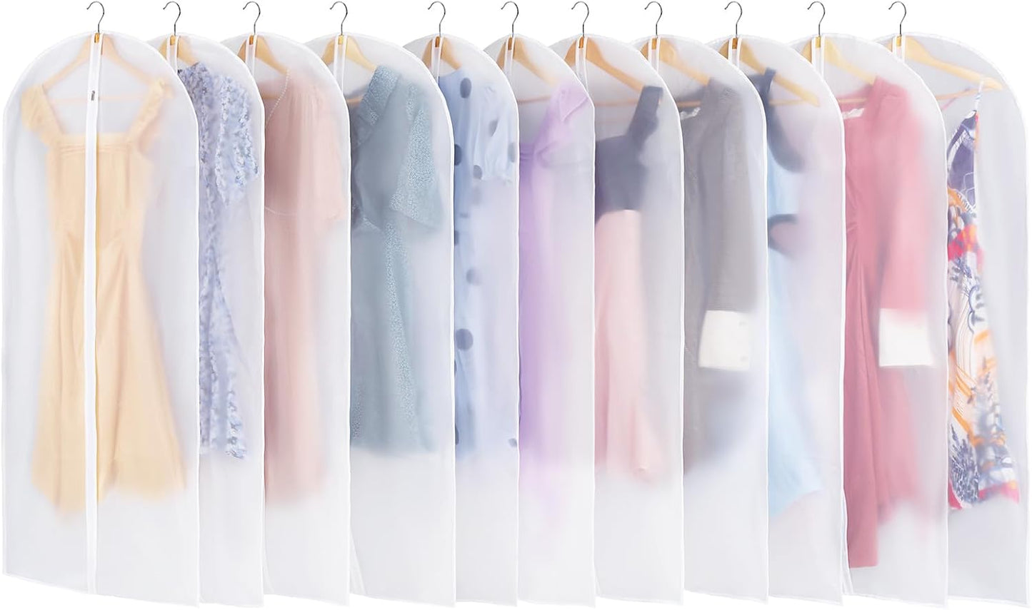 12 Bolsas Translúcidas para Colgar Ropa 24x49pulg