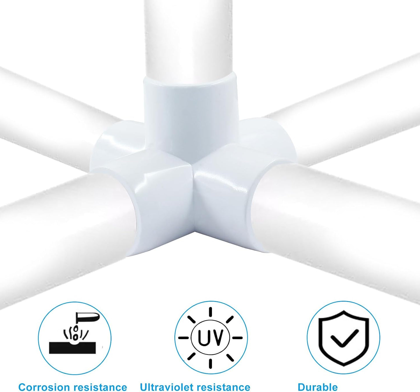 Conectores PVC 0.75pulg 5 vías para muebles y estante bricolaje