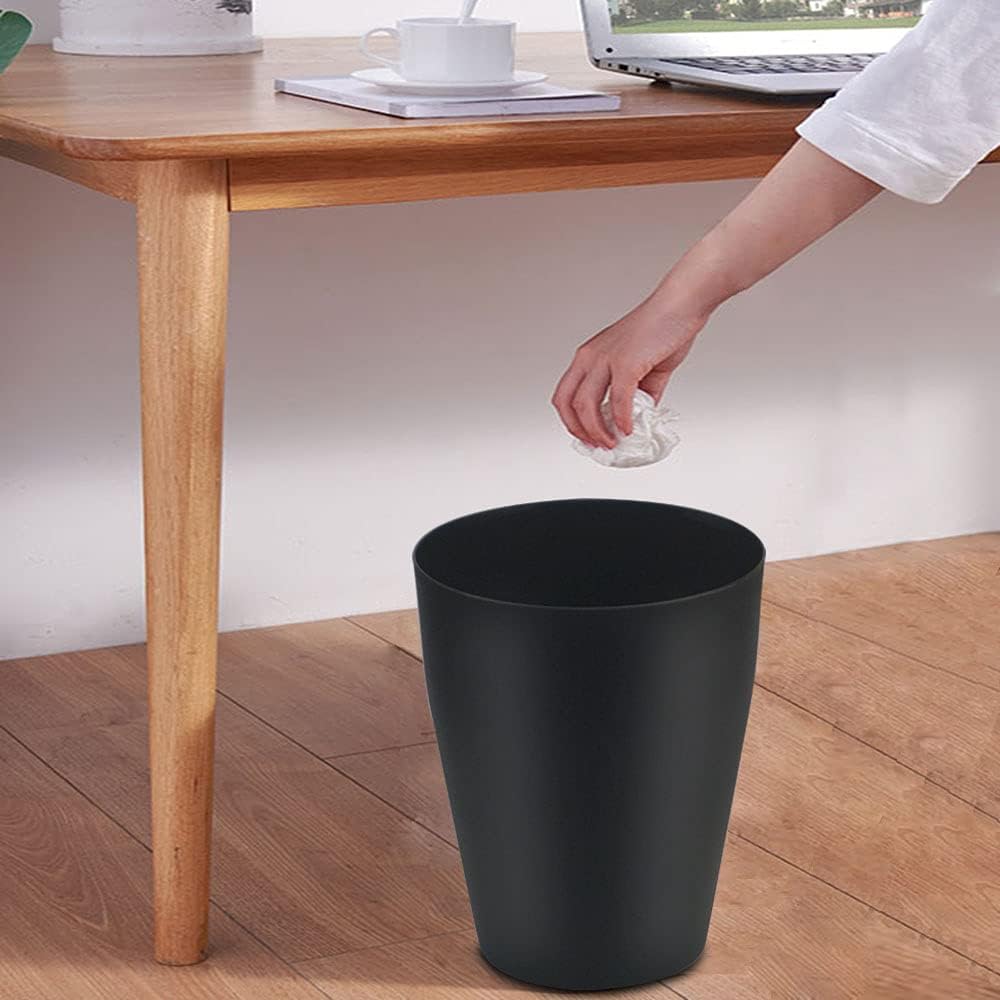 Cubo basura plástico redondo 2 Pzas negro