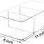 2 Organiz. plástico transparente 11x6x3.5" 3 secciones